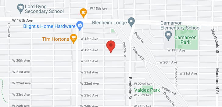 map of 3446 W 19TH AVENUE